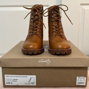 Madewell Julien Lace-up Lugsole Boots in Bison NEW!